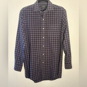 Lauren Ralph Lauren Shirt Size 15.5 32/33 Men Blue & Red Plaid Shirt